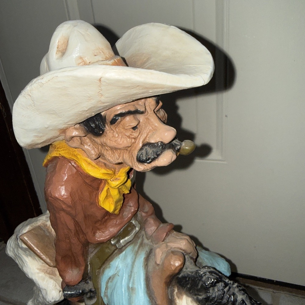 Vintage 1977 Universal Statuary #523 Western Cowboy Sheriff Horse Sculpture Nice - Picture 2 of 9